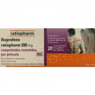 Ibuprofeno Ratiopharm MG, 200 mg x 20 comp rev