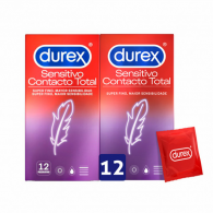 Durex Duo Sensitivo Contacto Total Preservativos 2 x 12 Unidade(s) com Oferta da 2ª Embalagem